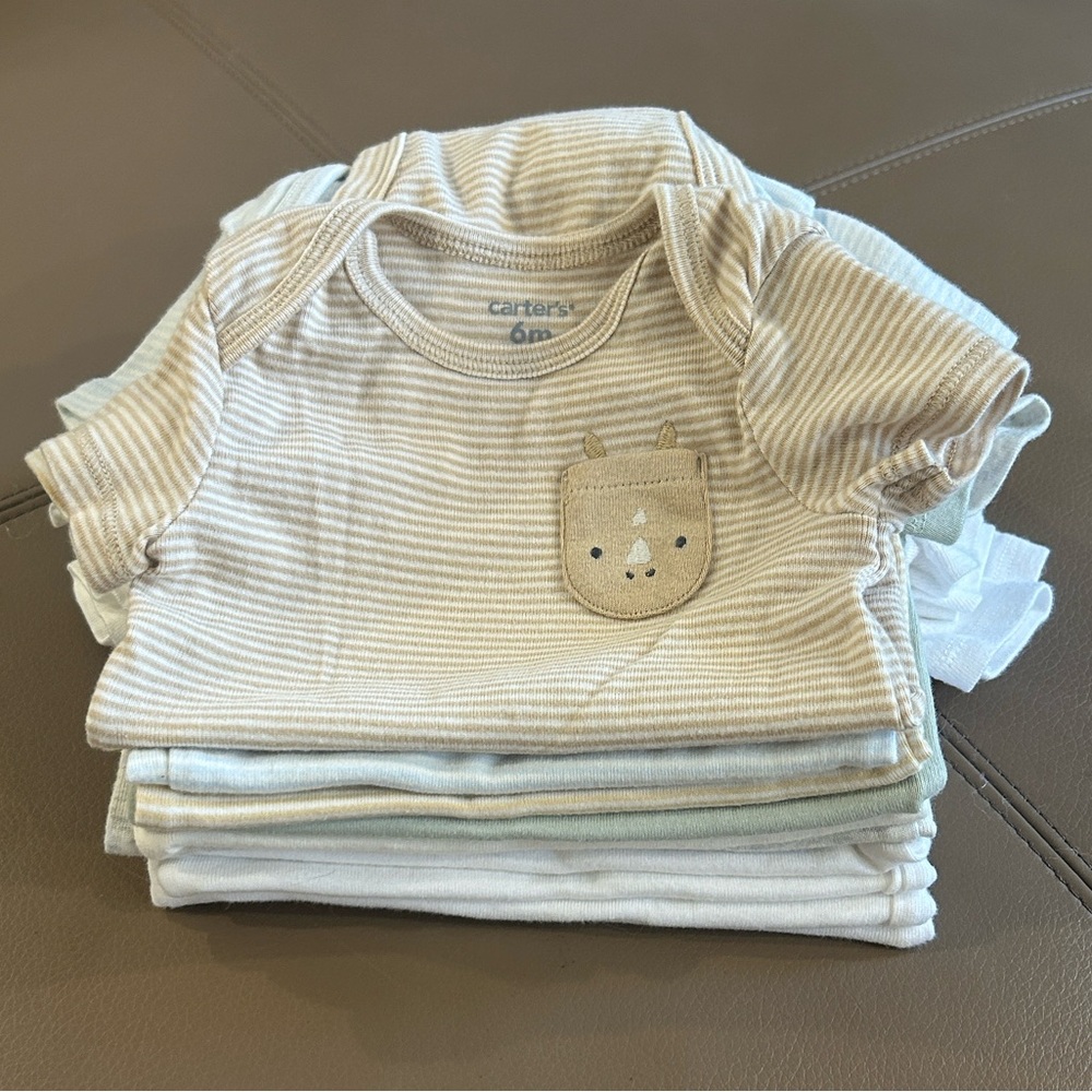 Bundle of 10 Carter's Short Sleeve Baby Onesies